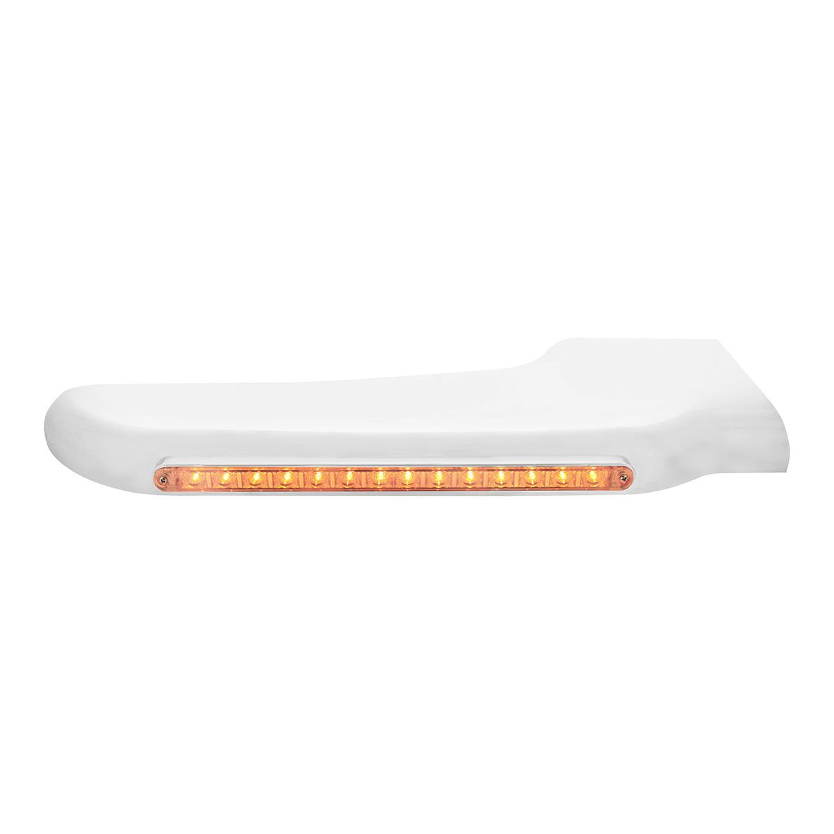 14 Amber LED Front Fender Cover For Peterbilt 388 (2008-2015) & 389 (2008-2023)-Chrome Lens - Passenger