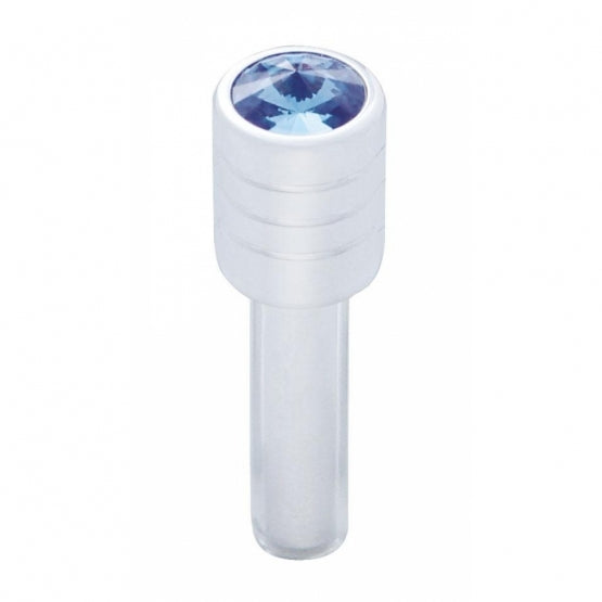 Chrome Door Lock Knob With 7/16" Blue Crystal (2pc/set)