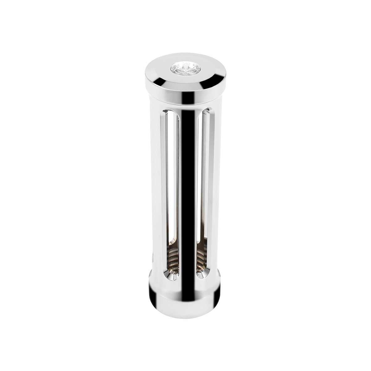 M30X3.5 Thread-On Sonoma Style Gearshift Knob-Clear Crystal/Chrome