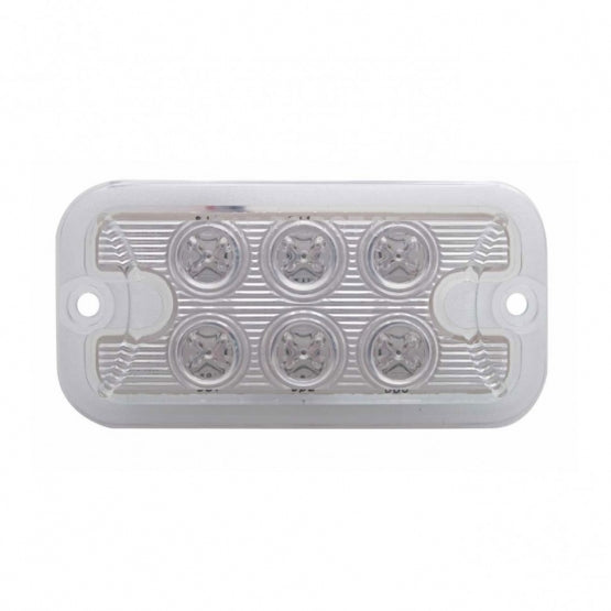 6 LED Dual Function Light - Red LED/Clear Lens (Bulk)