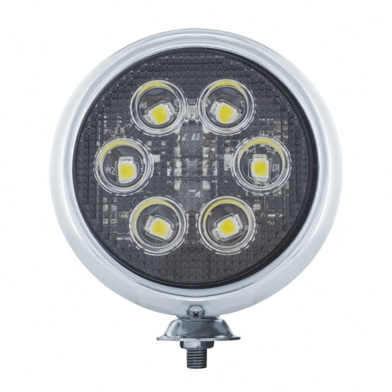6 High Power LED 5" Round Work Light With Chrome Housing
