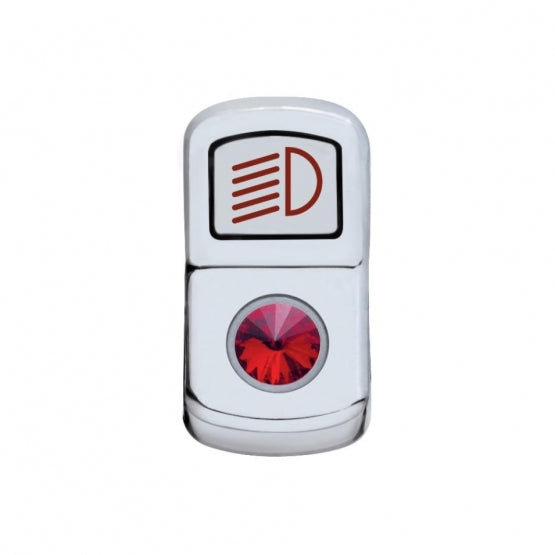 "Headlight" Rocker Switch Cover With Red Crystal