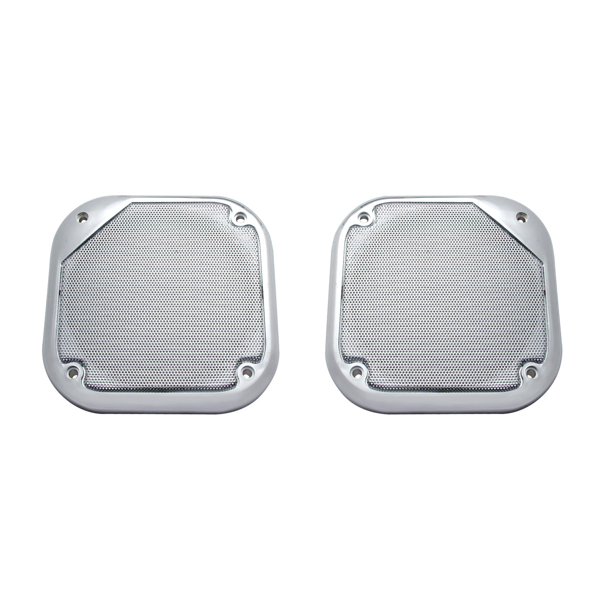 Chrome 5-1/2" Square Speaker Cover For Various Freightliner & Kenworth Models (Pair)