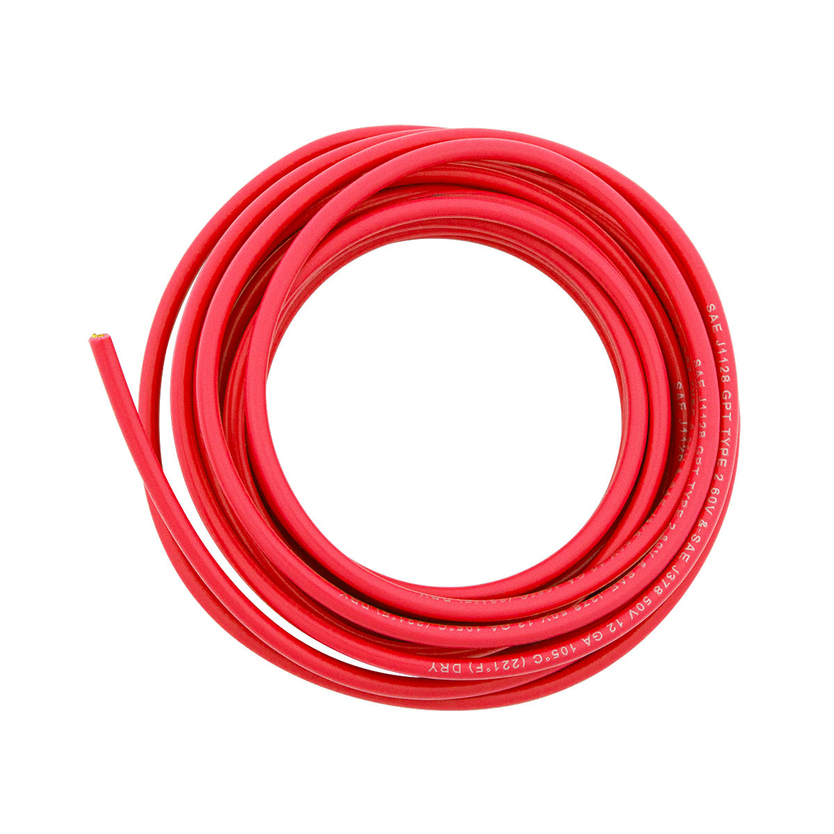 Primary Wire - Rated 80°C 12 AWG, Red 12 Ft.