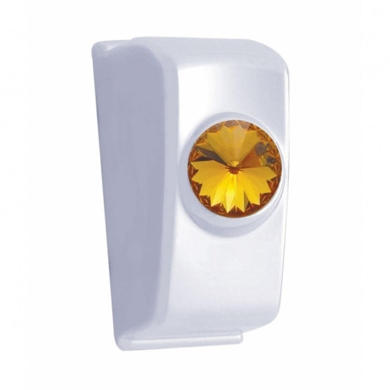Chrome Rocker Switch Plug With Amber Crystal For 2006+ Kenworth (Card Of 2)