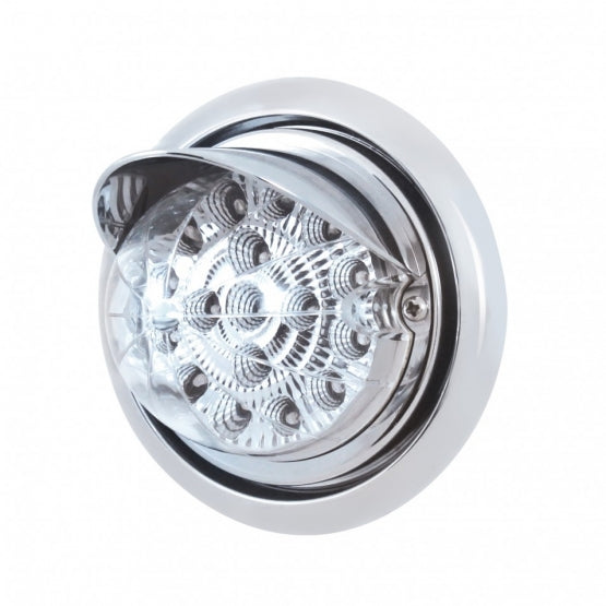 Front Bumper Light With 17 Amber LED Reflector Light & Visor For Freightliner Columbia - Clear Lens