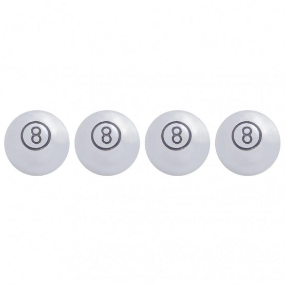 Chrome Large "8" Ball Valve Caps (4-Pack)