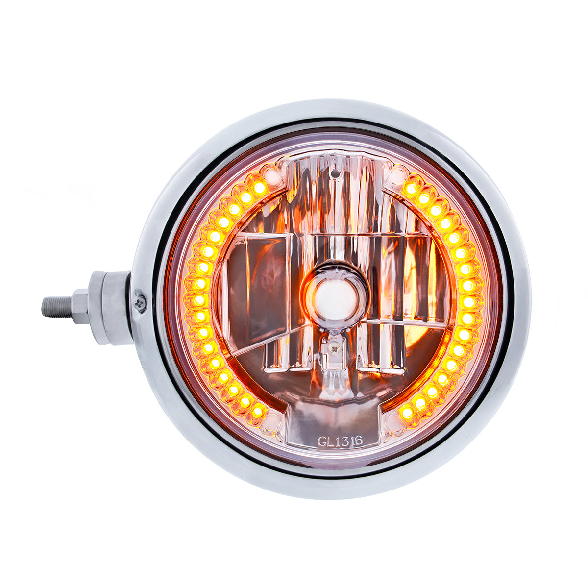 SS Guide 682-C Style Headlight Assembly W/Crystal Lens & 34 LEDs Position Light - L/H (Horizontal Mount)