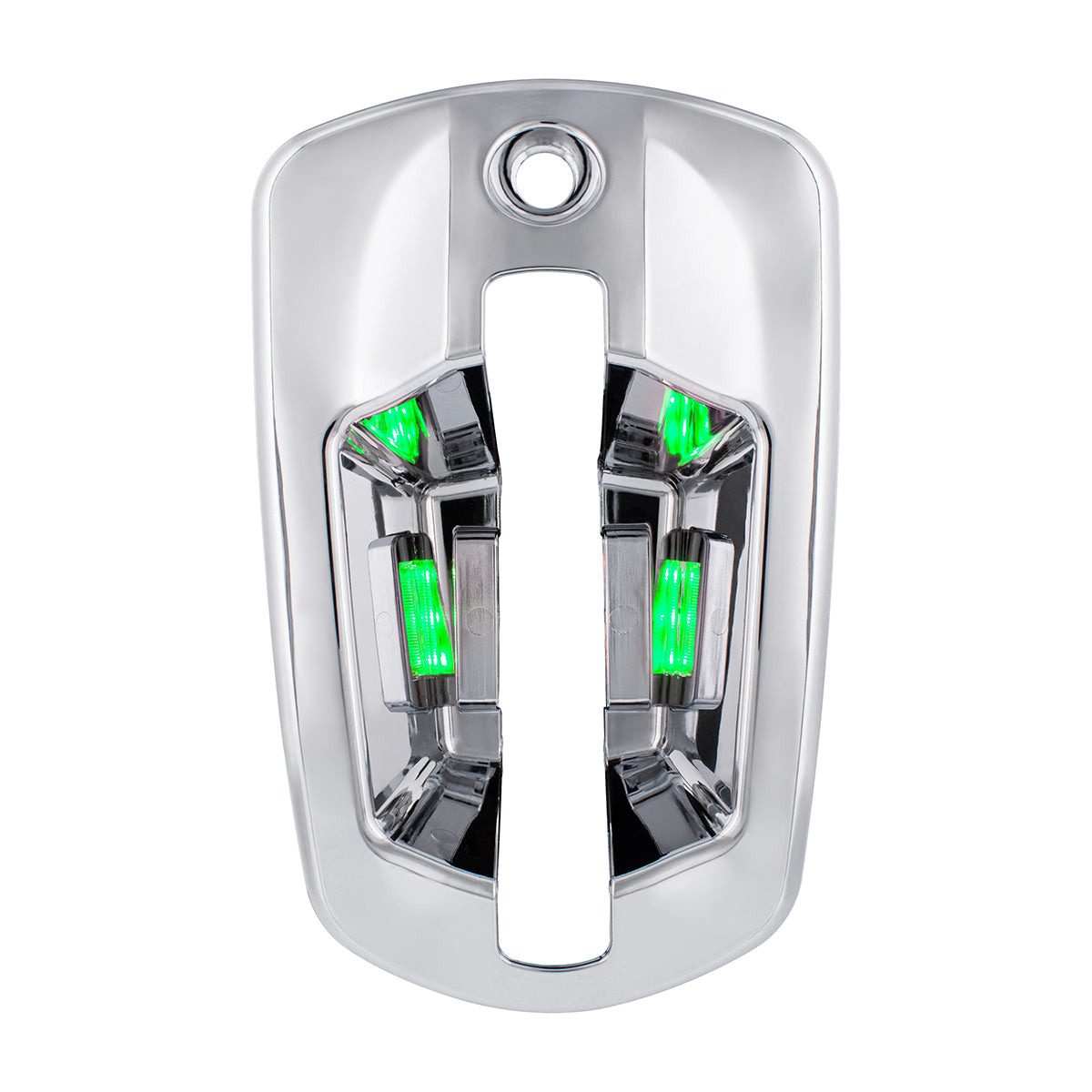 6 LED Chrome Door Handle Cover For 2018-2025 Freightliner Cascadia - Driver, Green LED