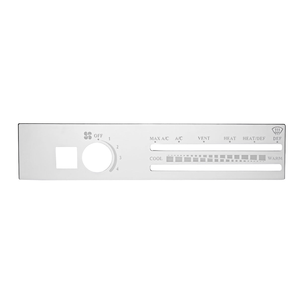 Stainless A/C Control Plate With Recirculate Opening For Freightliner
