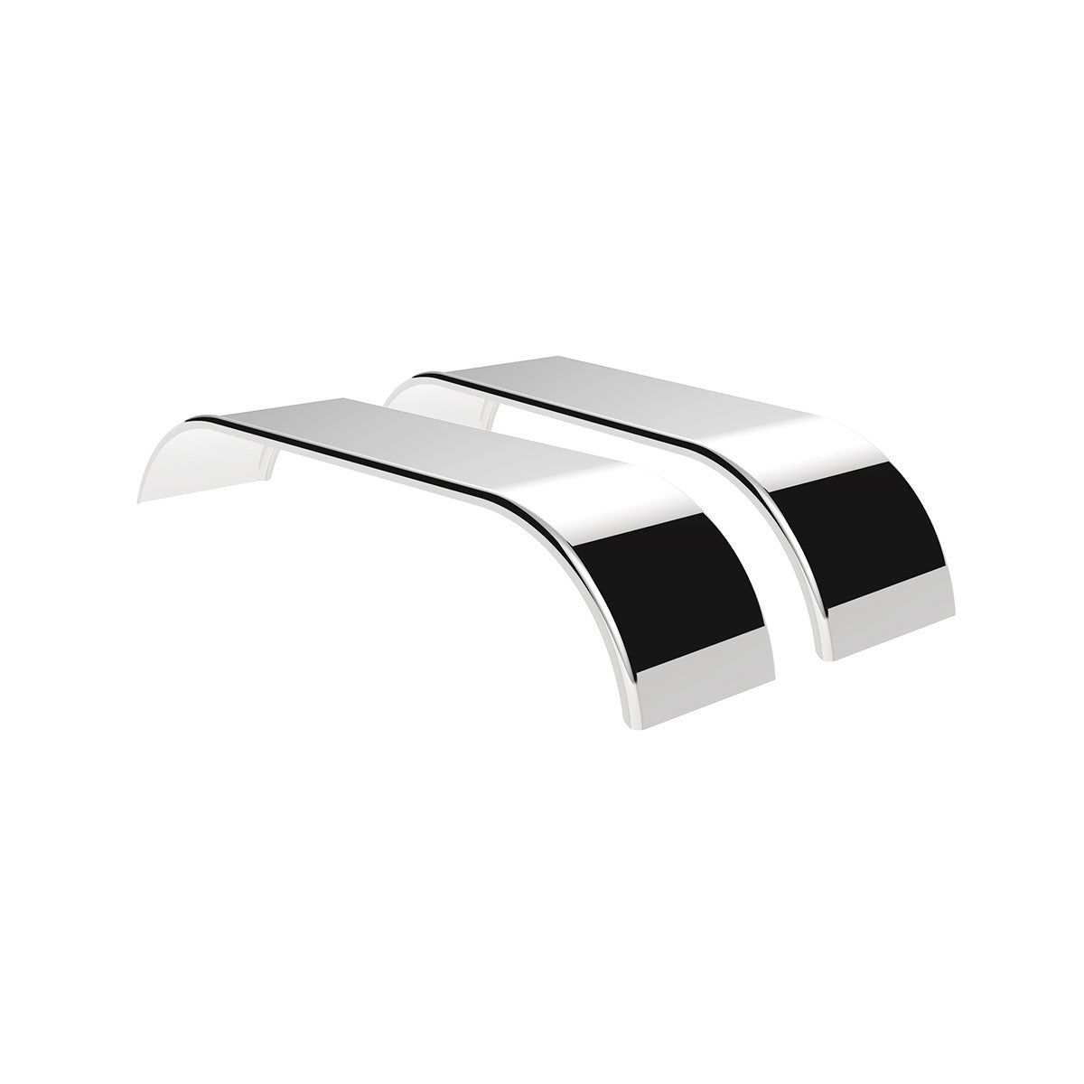 120" 430 Stainless Steel (16ga) Roll Formed Edge Smooth Full Fender 60" Spread - SS Series (Pair)