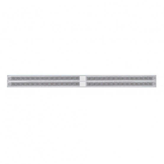 Chrome Top Mud Flap Plate With Four 14 LED 24" Light Bars - Red LED/Clear Lens (Each)
