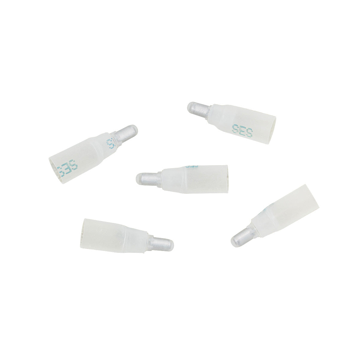 22-14 AWG CS Closed-End Heat Shrink Connector - Clear w/ Blue Dash (5-Pack)