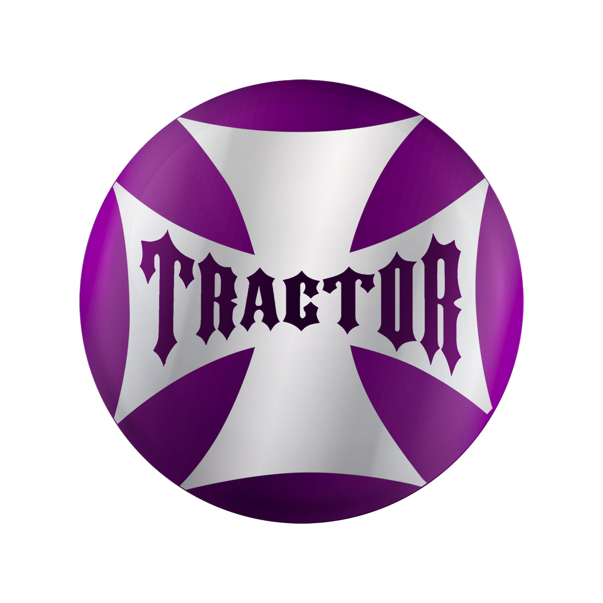 "Tractor" Maltese Cross Air Valve Knob Candy Color Sticker - Candy Purple