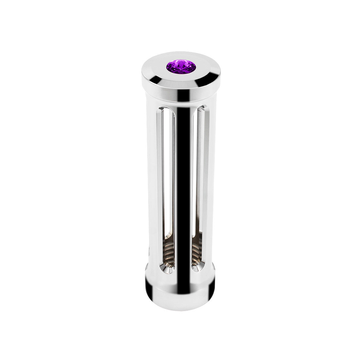 M30X3.5 Thread-On Sonoma Style Gearshift Knob-Purple Crystal/Chrome