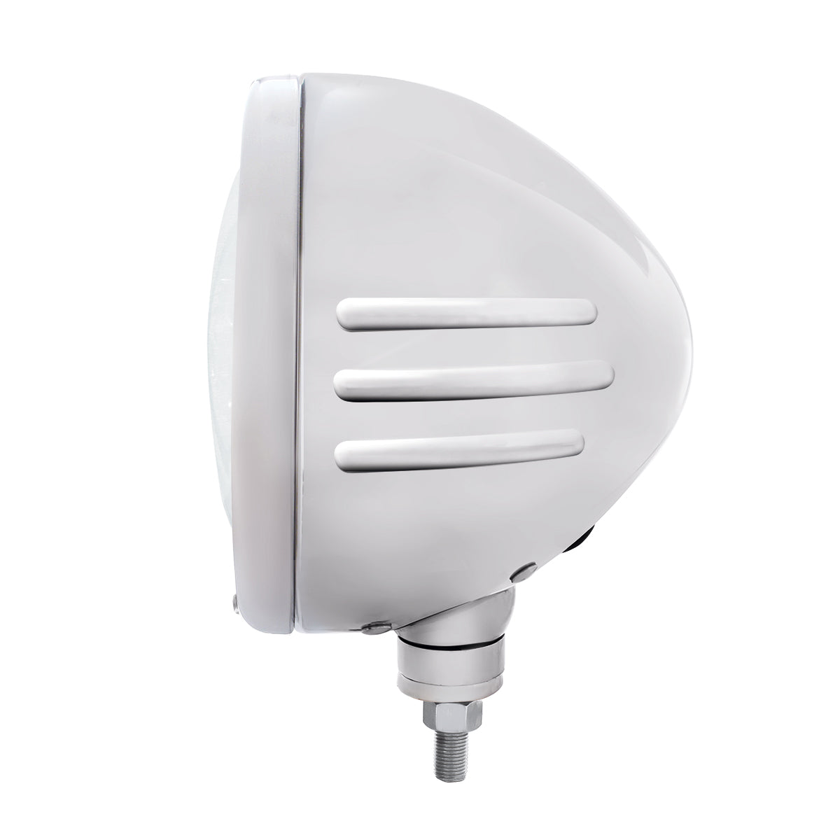 Stainless Classic Embossed Stripe Headlight Housing With 11 LED Crystal 7" Round Headlight