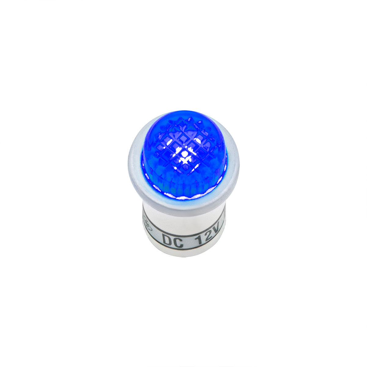 16 Amp 12V Blue Warning Light w/ 1/2" Panel Mount and Leads, 1 Pc.