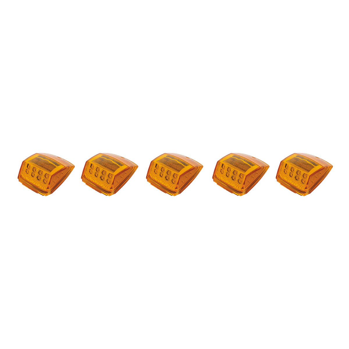 17 LED Reflector Square Cab Light - Amber LED/Amber Lens (5-Pack)