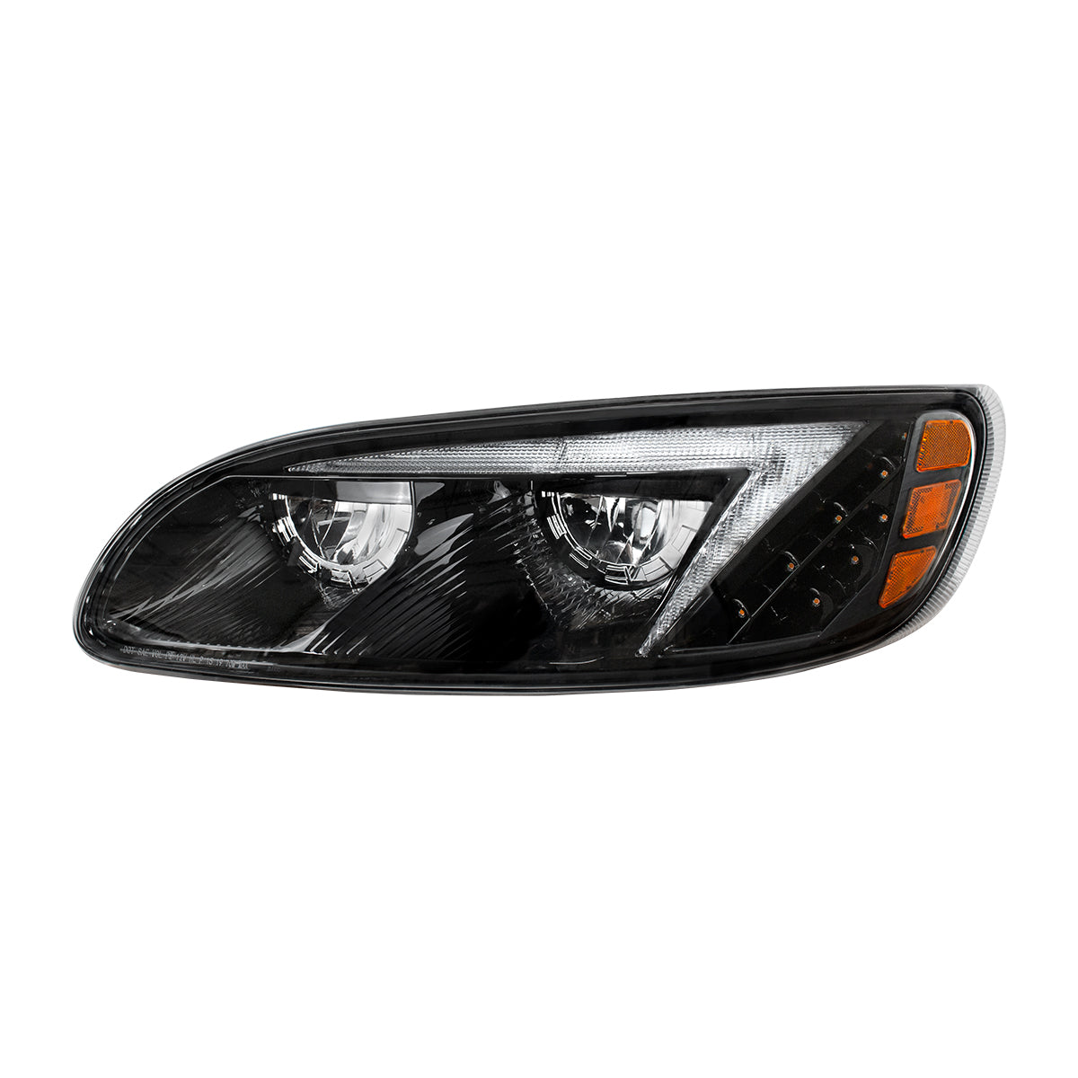 Black LED Headlight For Peterbilt 386 (2005-2015) & 387 (1999-2010) - Driver