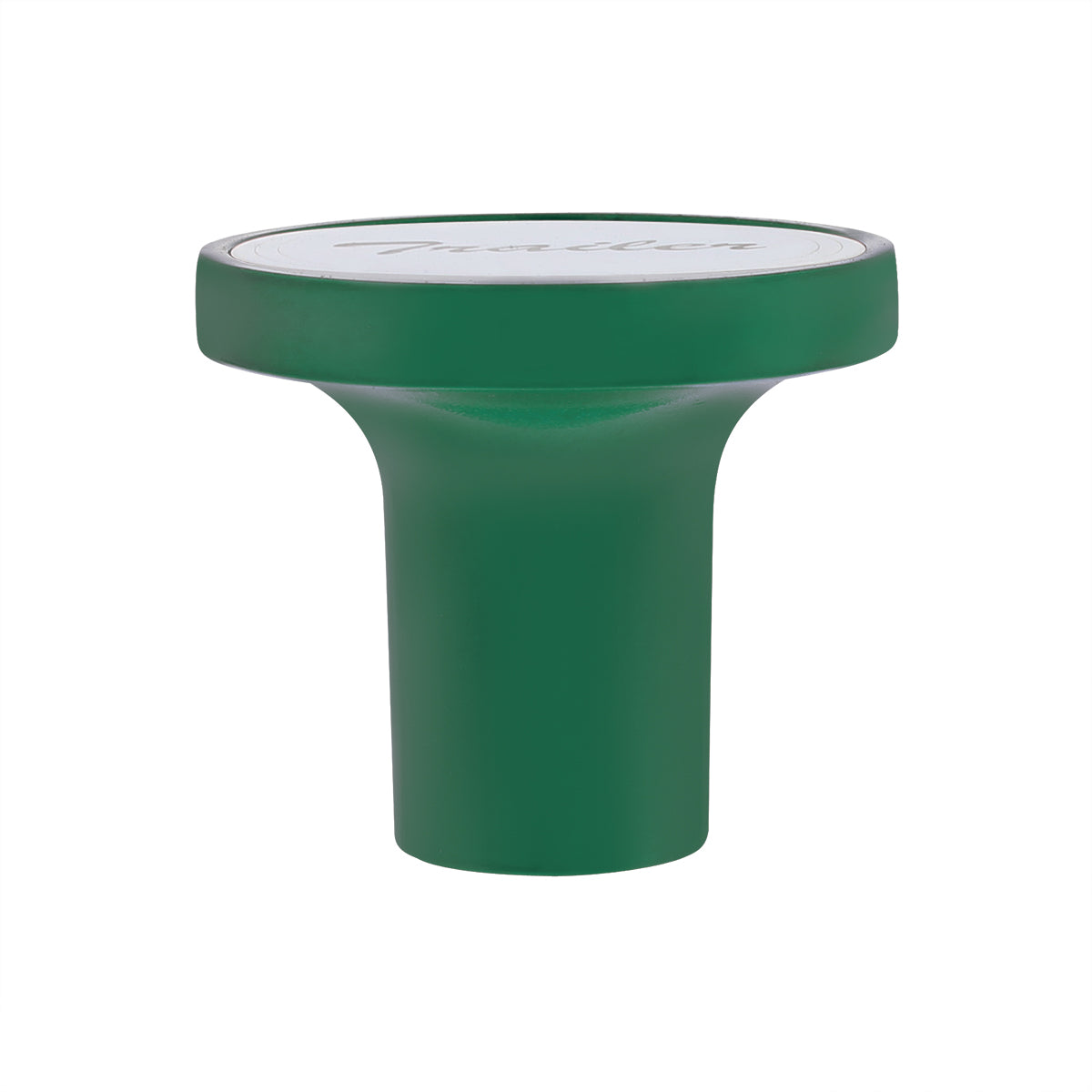 Aluminum Screw-On Air Valve Knob With Stainless Trailer Plaque - Emerald Green