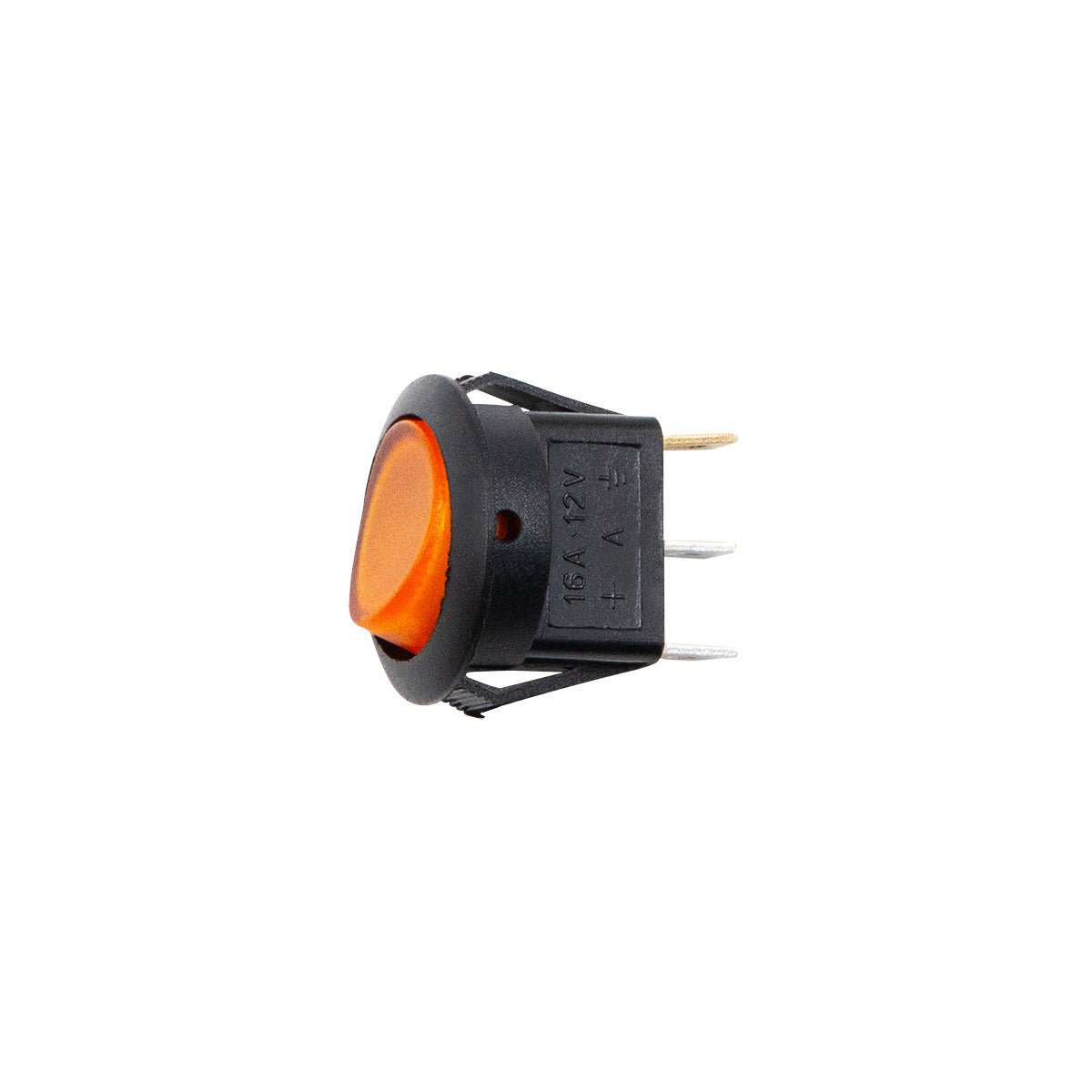 Amber Illum Round Rocker 10 Amp 12V On/Off 1/2" Dia. 1 Pc.