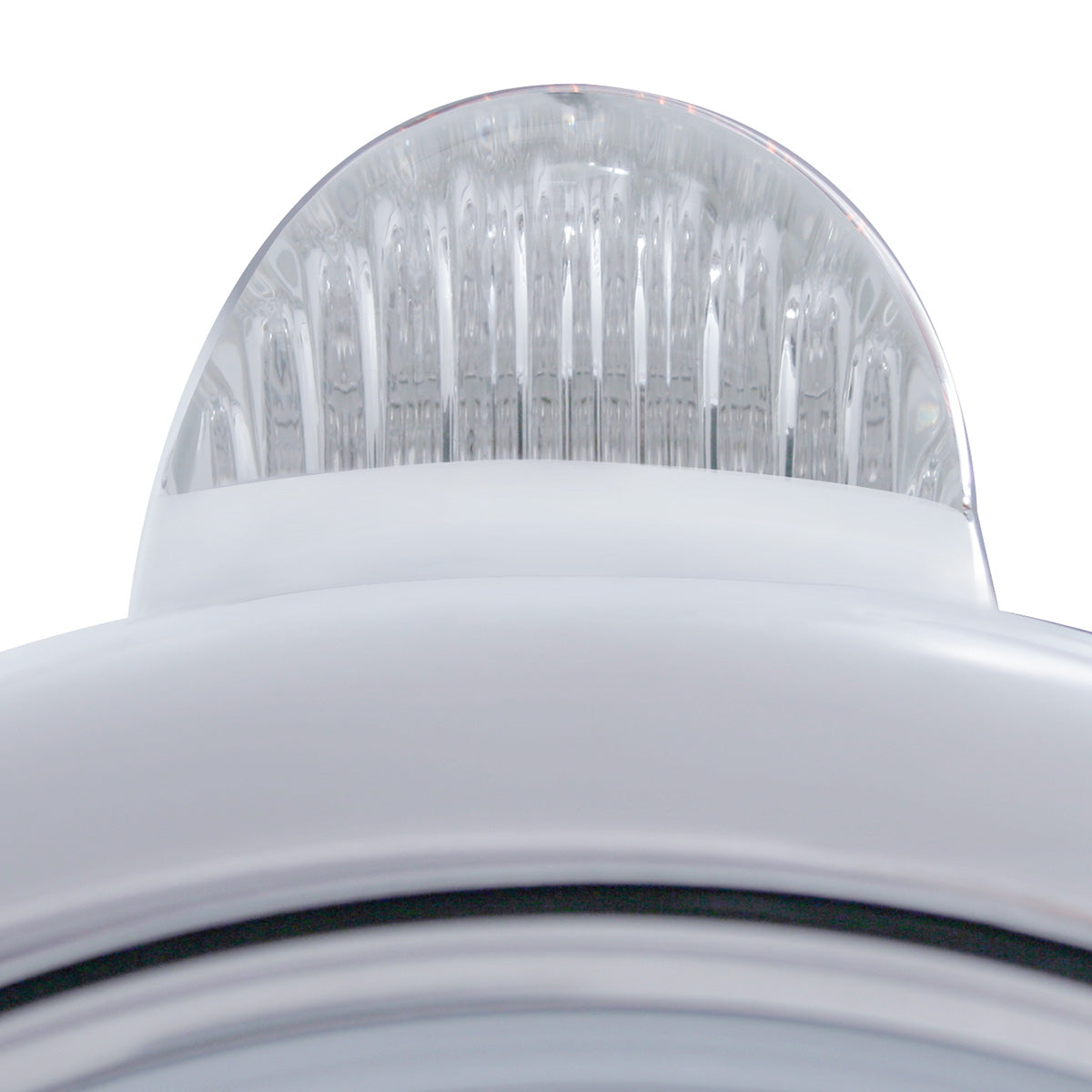 Chrome Guide 682-C Headlight H4 With Amber LED & Dual Mode LED Signal - Clear Lens