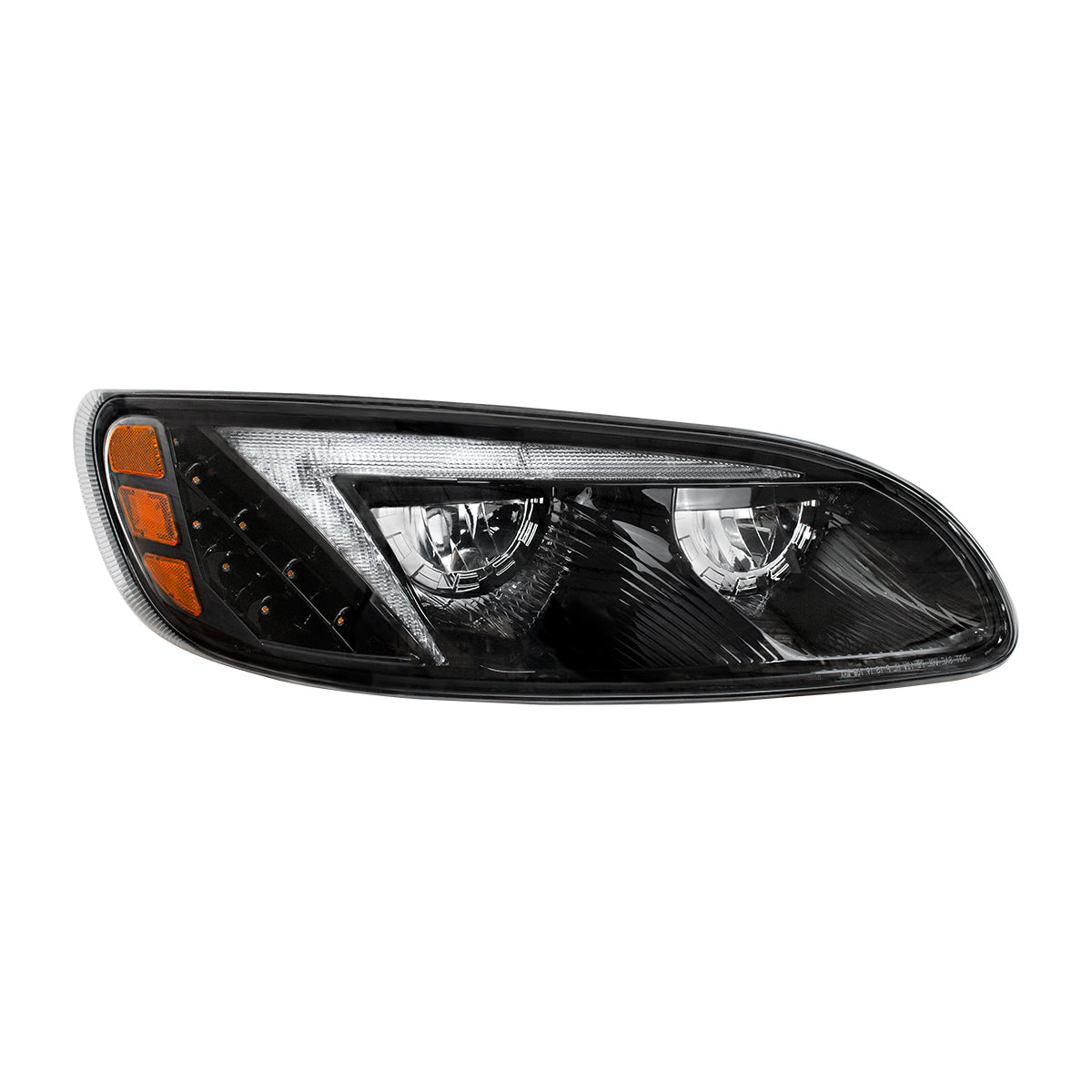Black LED Headlight For Peterbilt 386 (2005-2015) & 387 (1999-2010) - Passenger