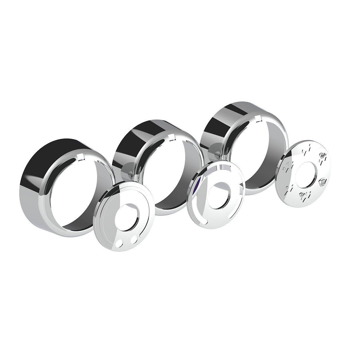 Chrome Plastic A/C Control 6-Piece Dial Covers For 2018-2025 Freightliner Cascadia