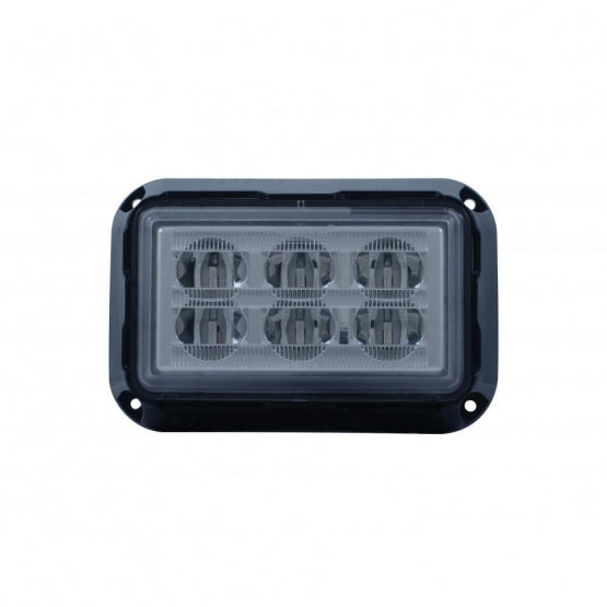 6 High Power LED Rectangular Warning Light - Blue LED (Bulk)
