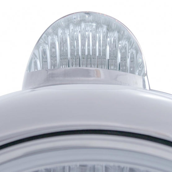Chrome Guide 682-C Style Headlight 6014 & LED Turn Signal - Clear Lens
