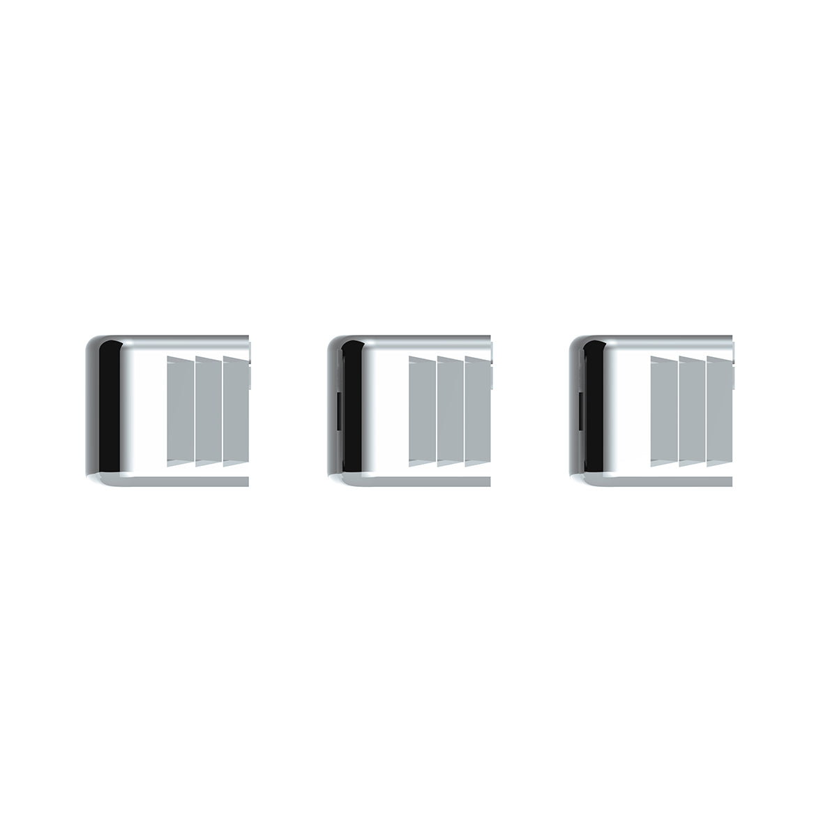 Chrome Plastic A/C & Heater Slider Control Knob For Kenworth/Freightliner - Plain (Card Of 3)