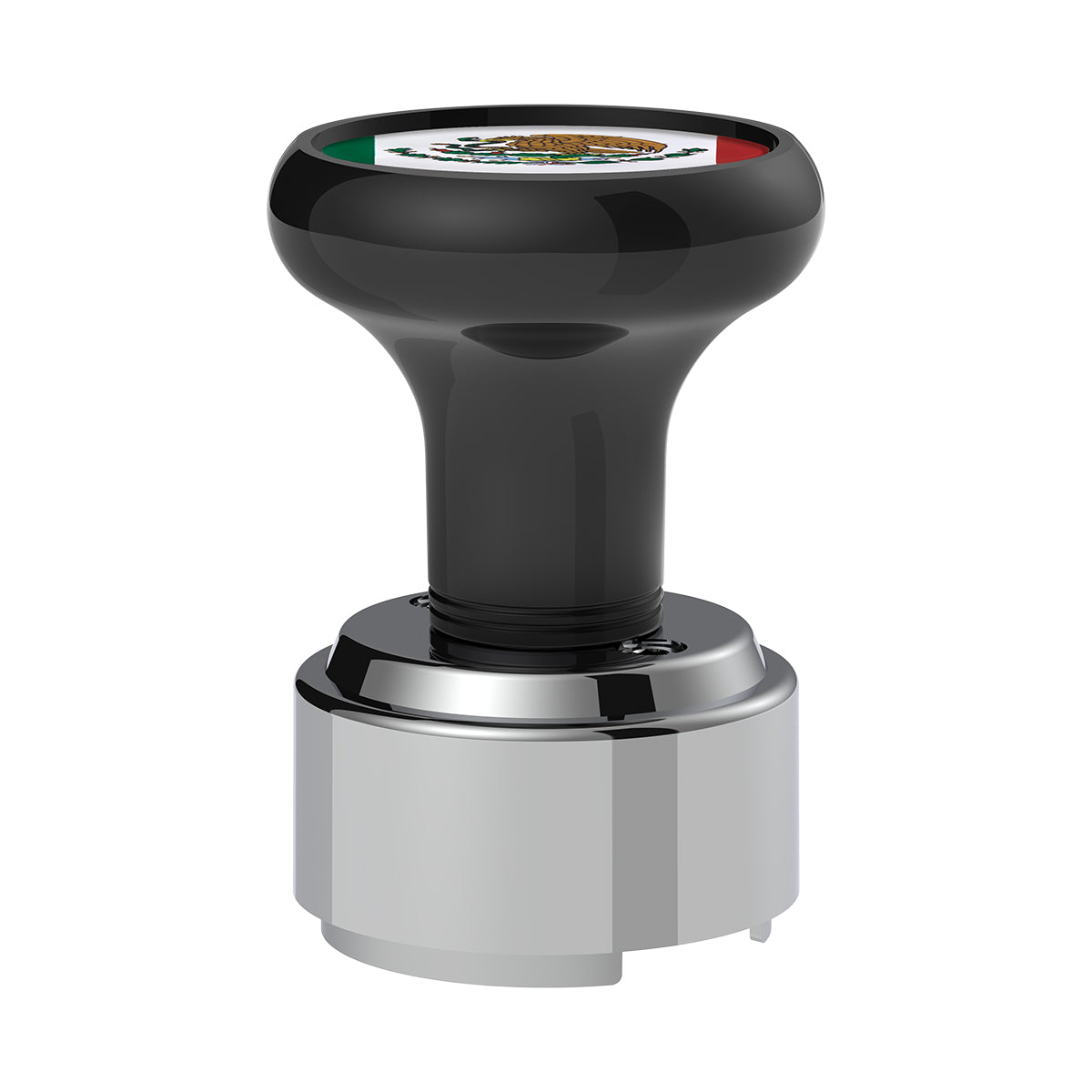 Thread-On Gearshift Knob With 9/10 Speed Adapter & Mexico Flag Sticker - Black
