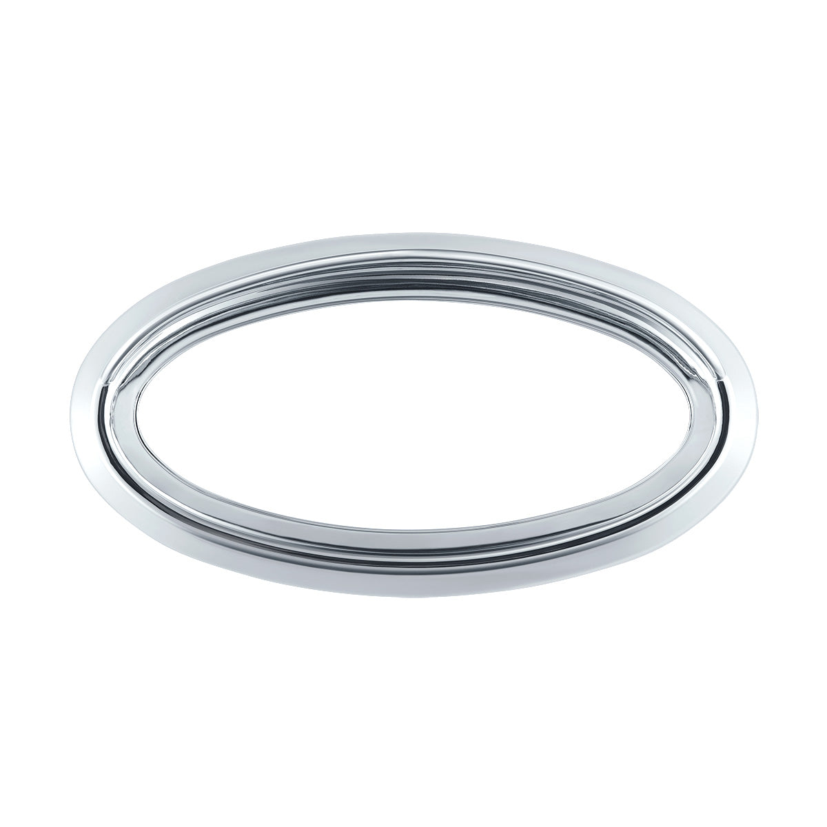 Chrome Plastic Bezels With Visor For 3" X 1-1/8" Peterbilt Door Emblem (Card of 2)