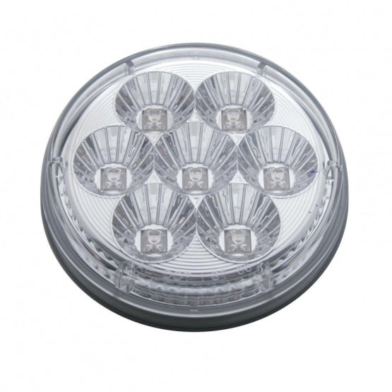 7 LED 4" Round Reflector Light (Stop, Turn & Tail) - Red LED/Clear Lens (Bulk)