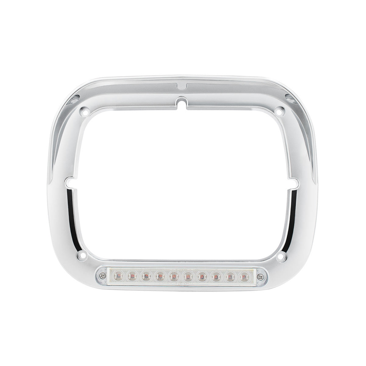 10 LED 5" x 7" Headlight Bezel With Visor - Amber LED/Clear Lens