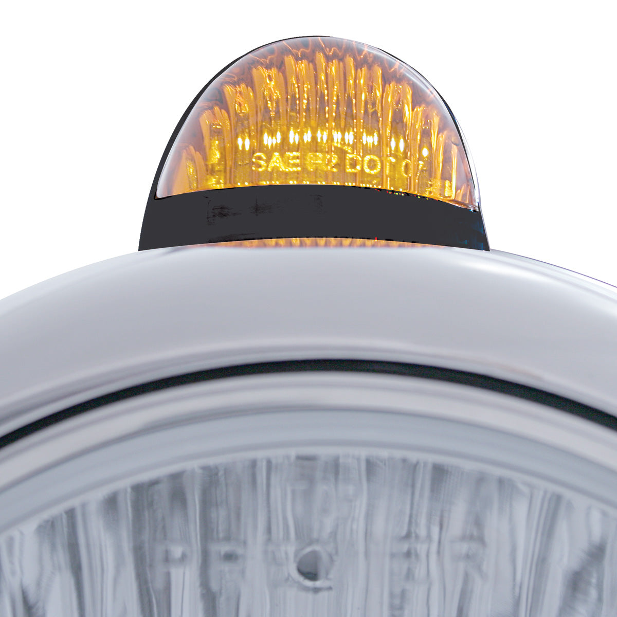 Black Guide 682-C Headlight H6024 & Dual Mode LED Signal - Amber Lens