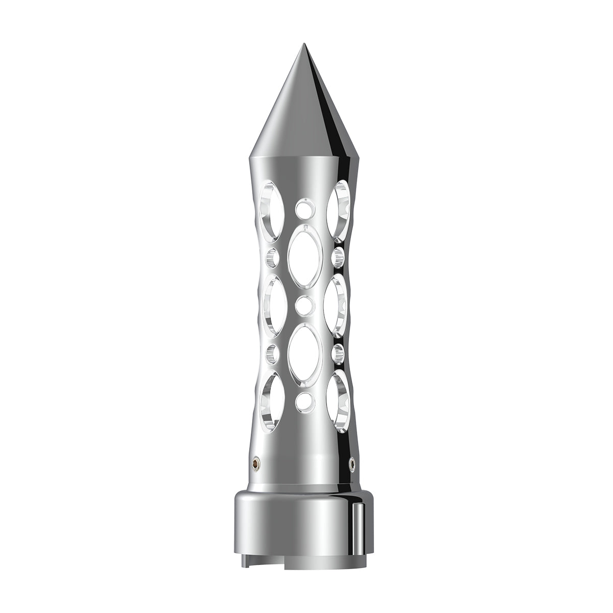 Thread-On Daytona Style Spike Gearshift Knob With LED 9/10 Speed Adapter - Chrome/White LED