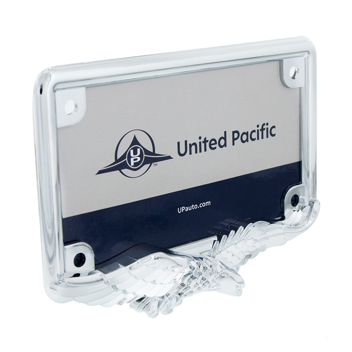 Eagle Motorcycle License Plate Frame - Chrome