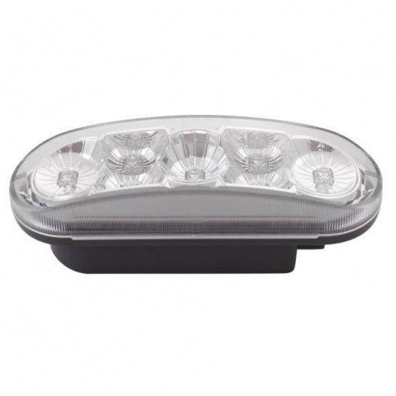 7 LED 6" Oval Reflector Light (Stop, Turn & Tail) - Red LED/Clear Lens