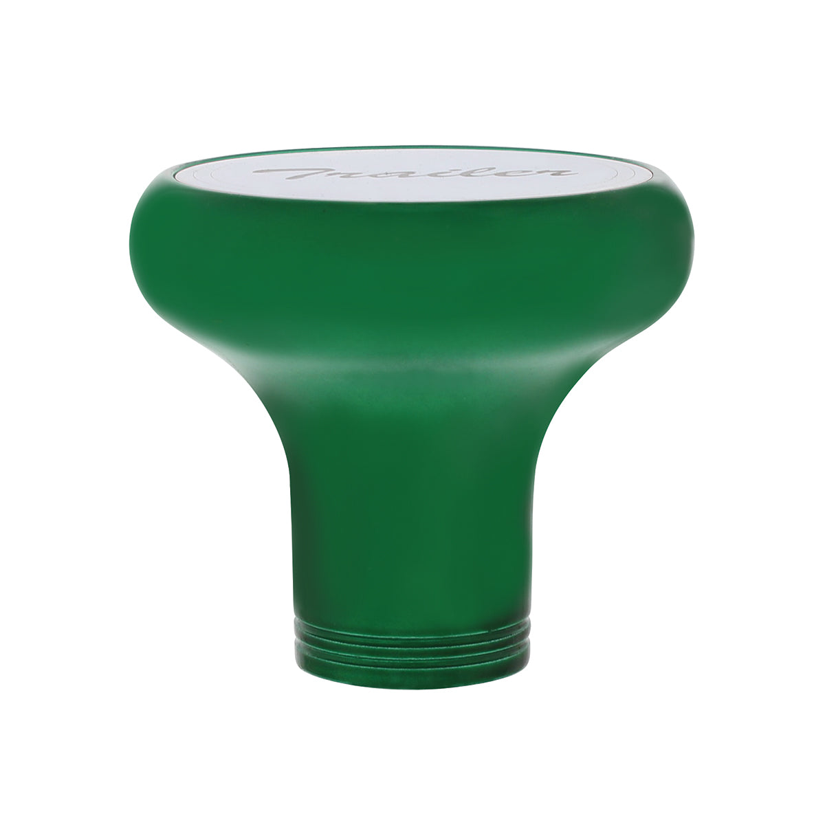 Deluxe Aluminum Screw-On Air Valve Knob With Stainless Trailer Plaque - Emerald Green