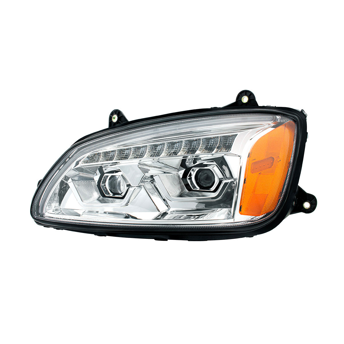 LED Chrome Projection Headlight With Sequential Turn Signal For 2008-2017 Kenworth T660-Driver