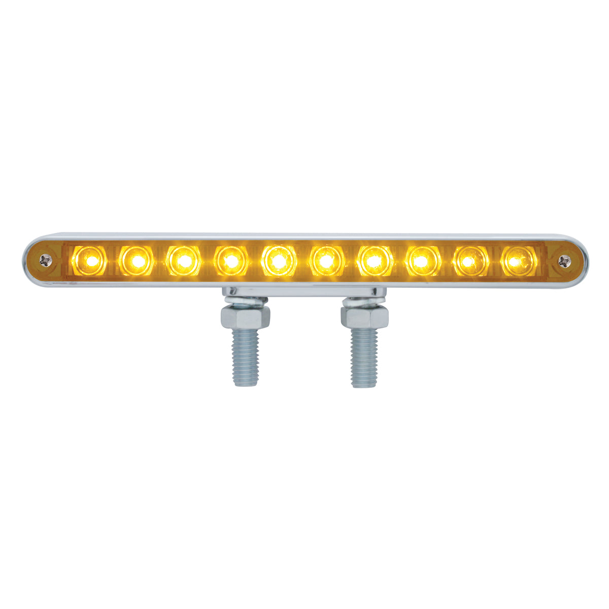 20 LED 9" Double Face Light Bar - Amber & Red LED/Amber & Red Lens