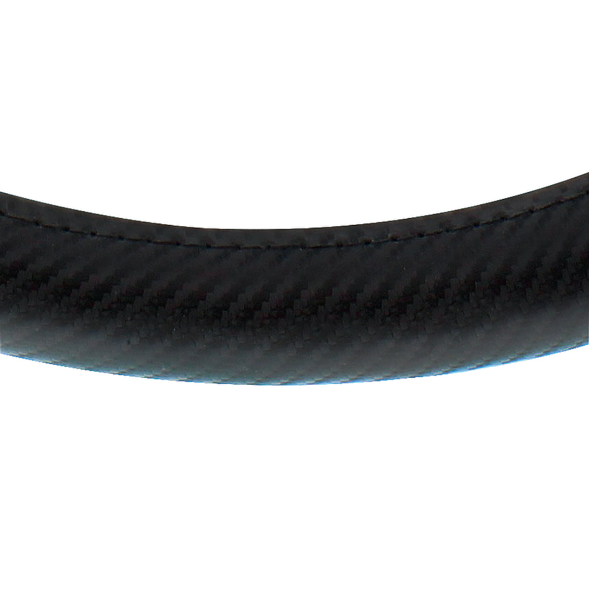 18" Carbon Fiber Pattern Steering Wheel Cover - Black Stitching