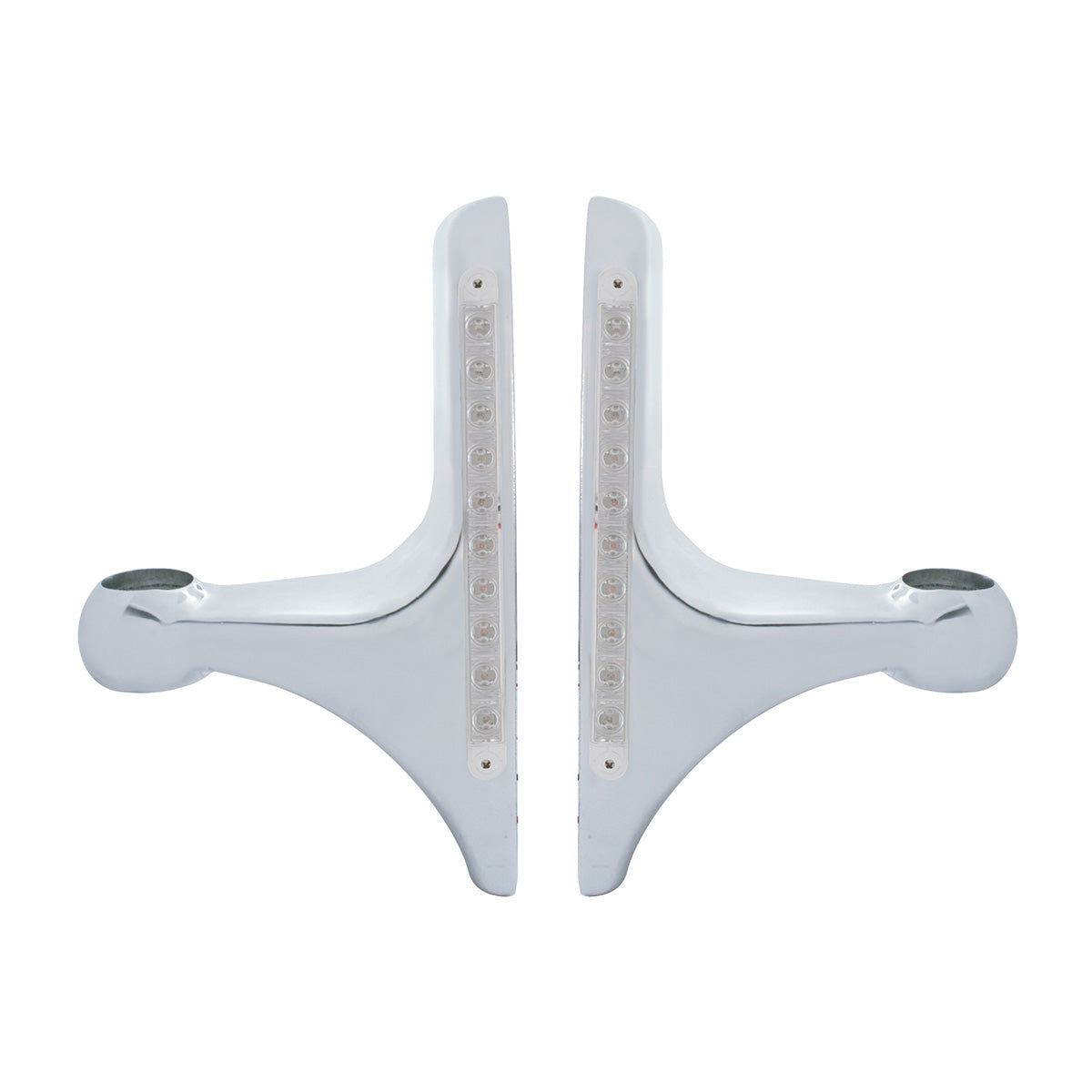 LED Headlight Bracket - 10 Amber LED/Clear Lens (Pair)