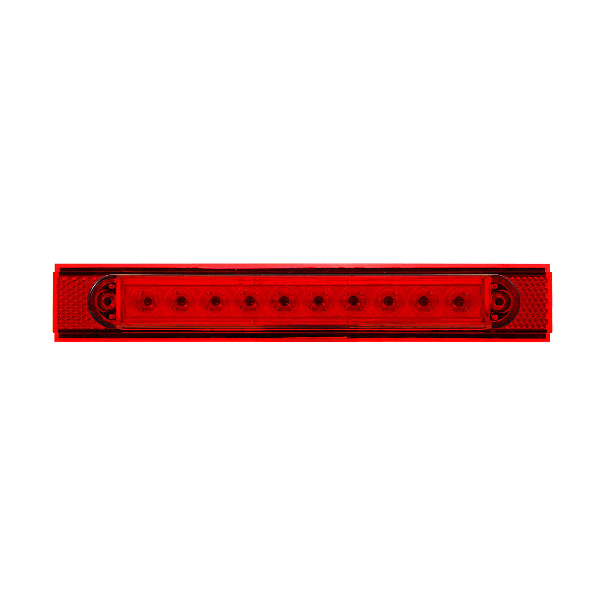 10 LED Conspicuity Reflector Plate Light With Red Reflector - Red LED/Red Lens (Each)