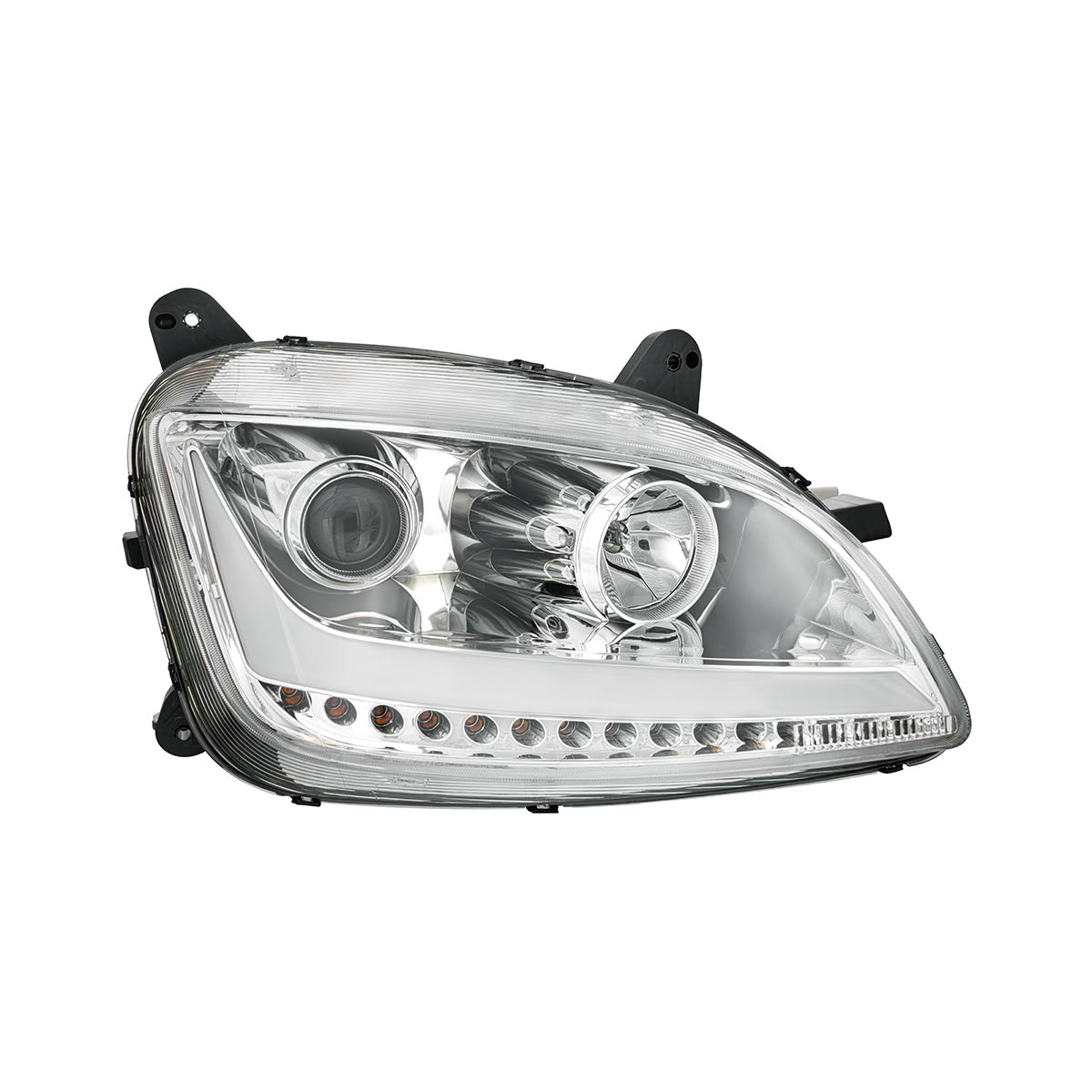 Chrome Projection Headlight With LED Position Light & Sequential Signal For 2012-2021 Peterbilt 579- Passenger