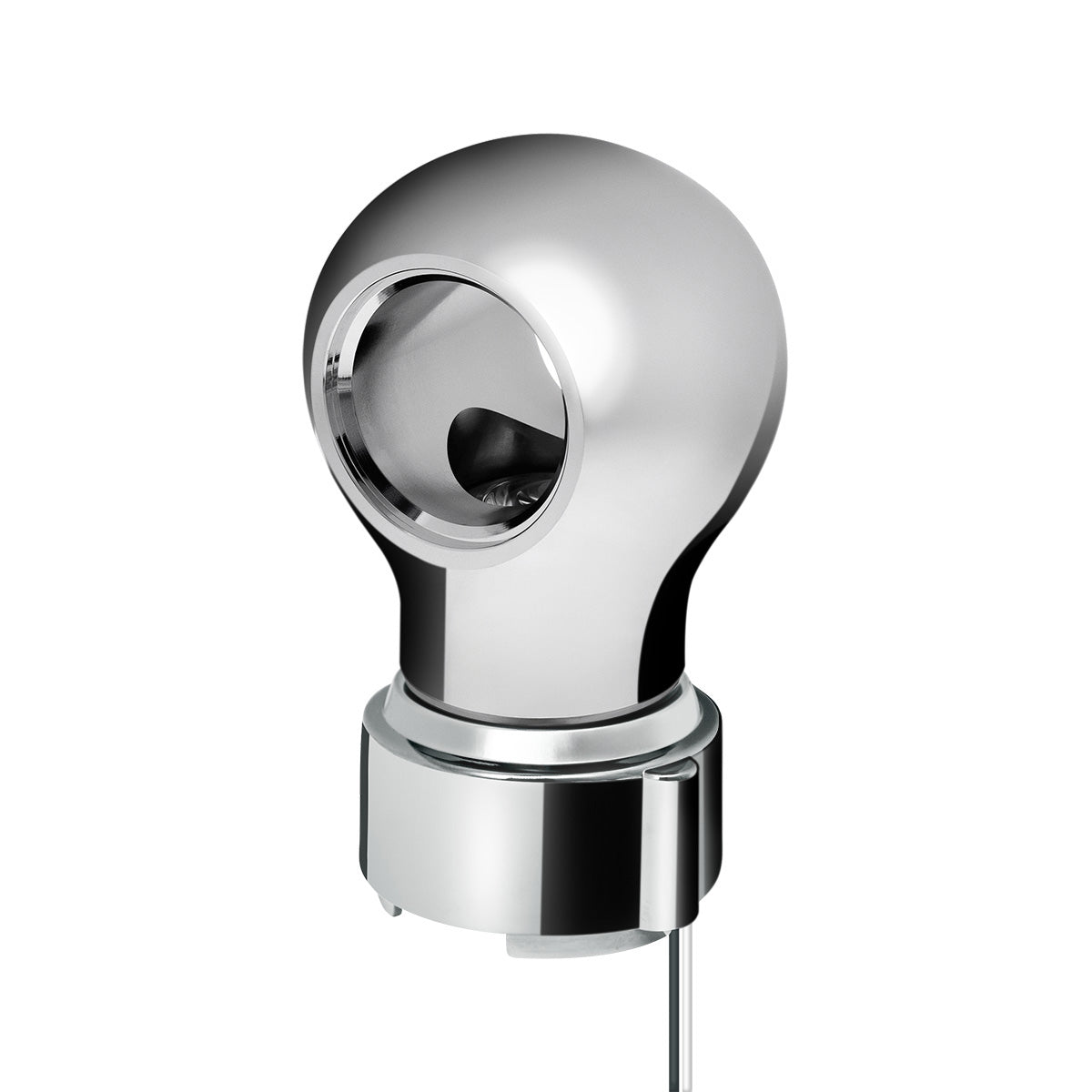 Thread-On Chrome Charlotte Style Gearshift Knob With LED 9/10 Speed Adapter-Blue LED