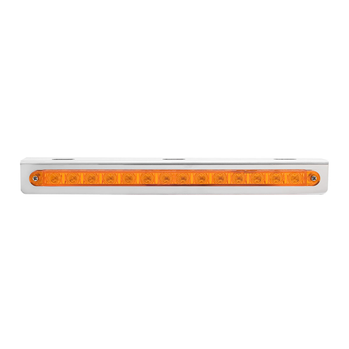 Stainless Light Bracket With 14 LED 12" Sequential Light Bar (Left to Right) - Amber LED/Amber Lens
