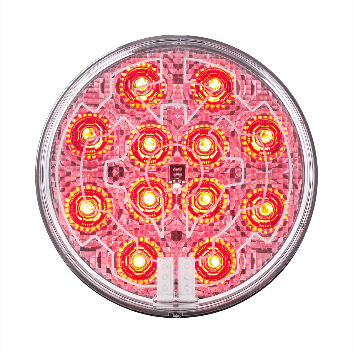 12 LED 4" Round Light (Stop, Turn & Tail) With Heated Lens - Red LED/Clear Lens