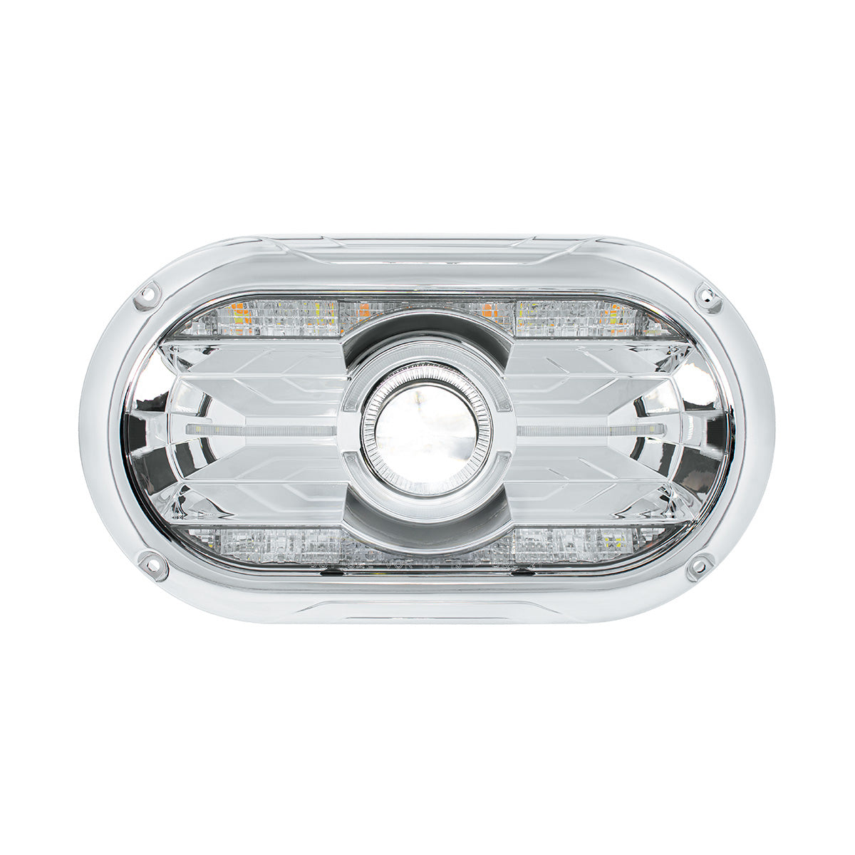 Full LED Projector One-Piece Style Chrome Headlight For Dual 5-3/4" Headlight Housing